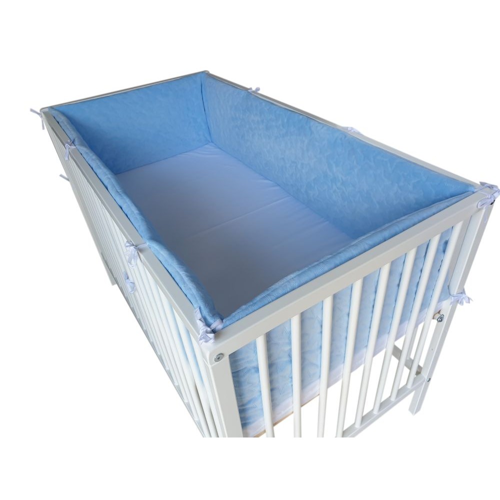 Ochraniacz 360x30cm – dookoła łóżeczka  Velvet Niebieski